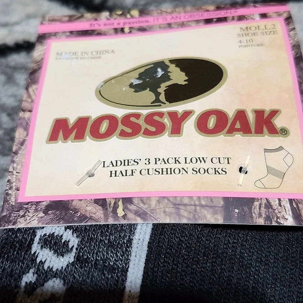 MOSSY OAK 3-PACK ARCH-SUPPORT LOW-CUT BOTTOM CUSHION SOCKS